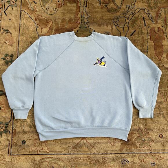 Vintage 90s Discus Embroidered Sweatshirt  Athletic Kayak Sport Size XL - Picture 2 of 10